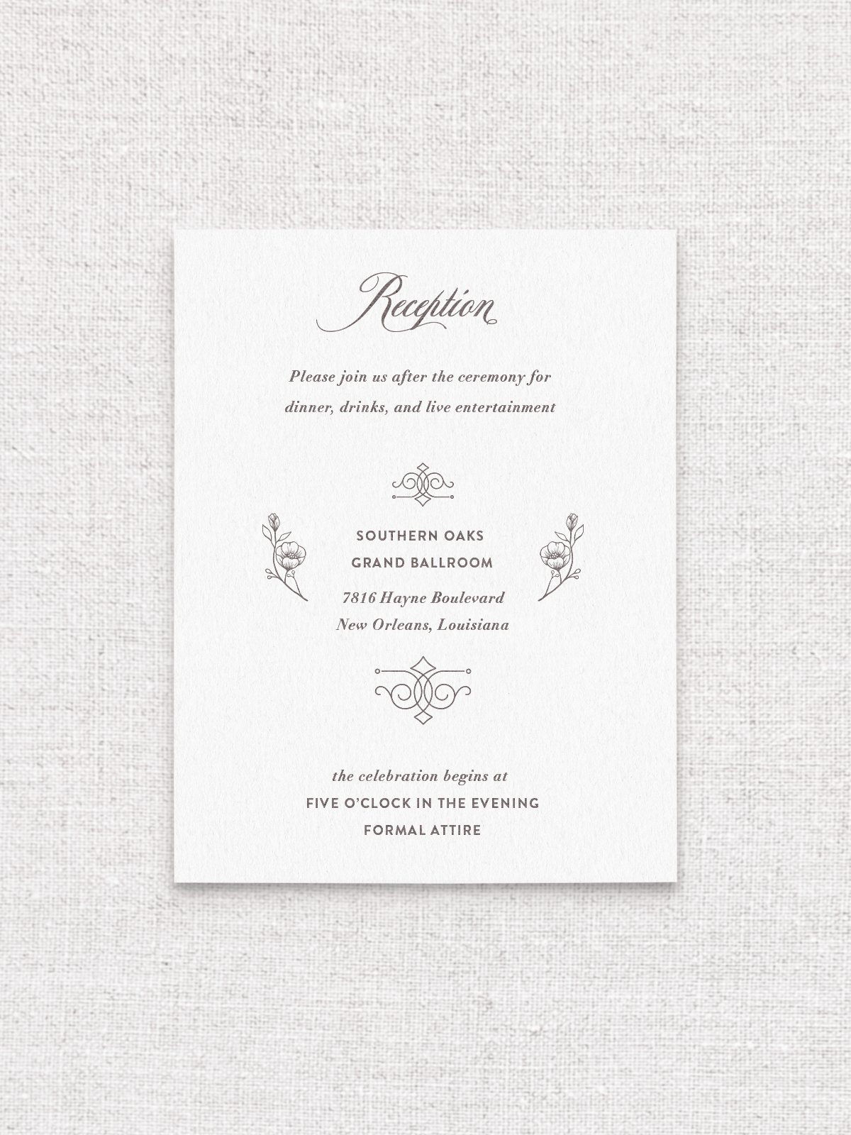 Tracery - Reception Card | Scripted Version