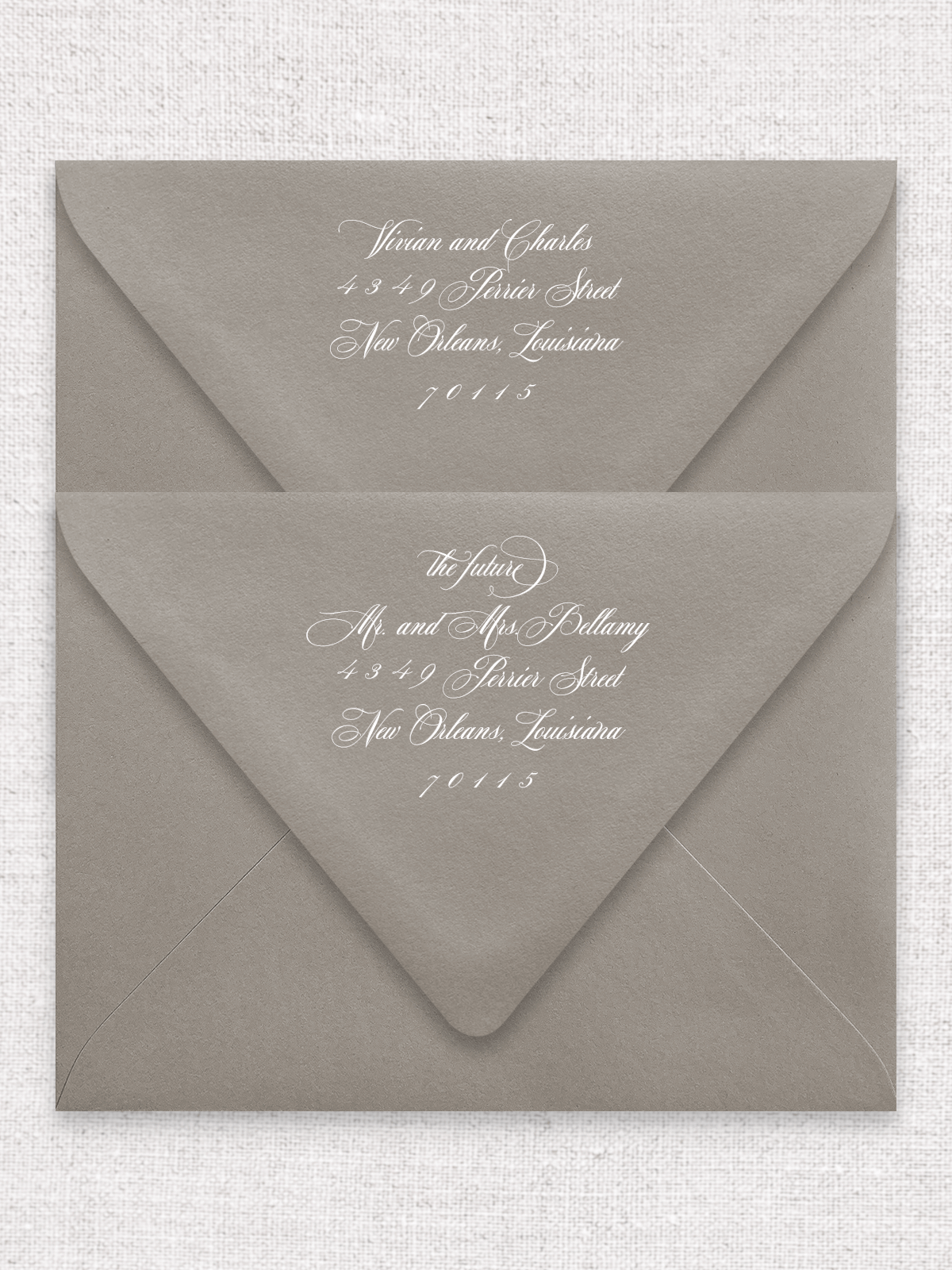 Flourished Script Style - Invitation (A7) Envelopes