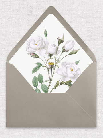 White Roses - Envelope Liners